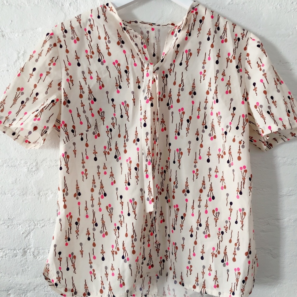 Vintage balloon neck tie blouse